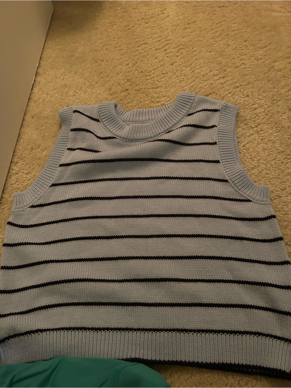 ASOS Light Blue Sleeveless Striped Knit Tank